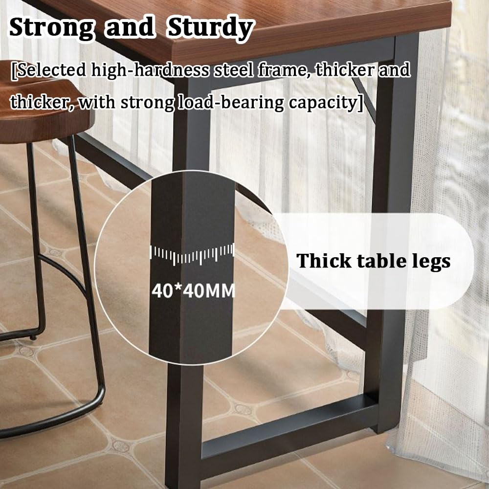 NOBBAT Rectangular Bar Table,Bar Table, High Table, Counter Breakfast Dining High Tables With Footrest And Adjustable Footpads Metal Frame Pub Coffee Desk For Small Space Kitchen Living Room(Color4,10 - View #11