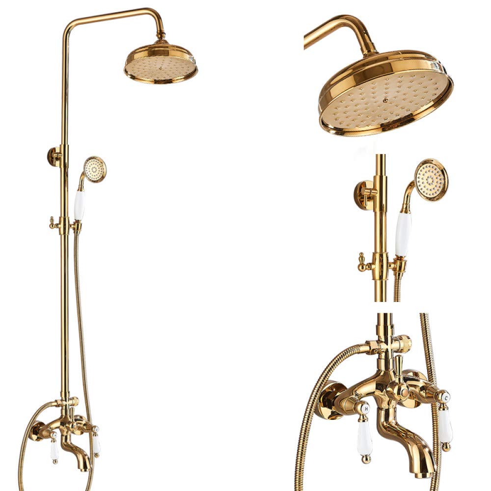 Clete Shower System - Set di rubinetti per doccia a pioggia con beccuccio girevole per vasca da bagno, montaggio a parete, rubinetto per acqua ad alta qualità per un'esperienza di vasca da bagno rious