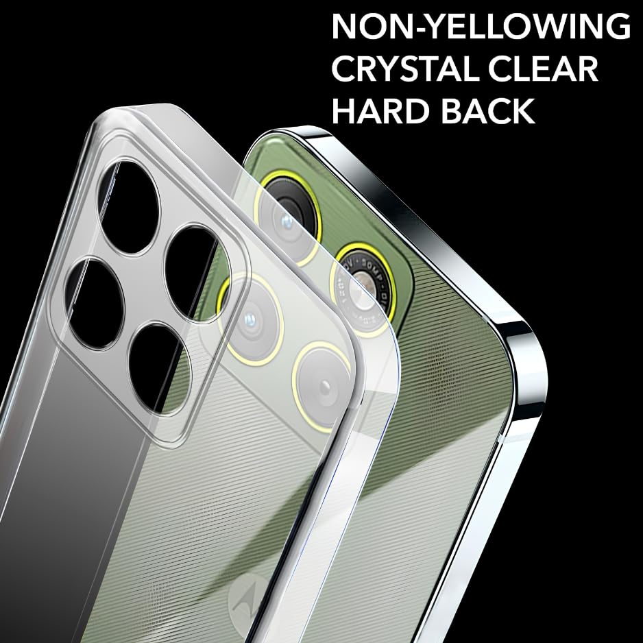 Image of Lifetime Anti-Yellow Clear Back Cover Case for Motorola Edge 70 5G (Sleek Crystal Hard Back | Shockproof Protection with Camera Protection)