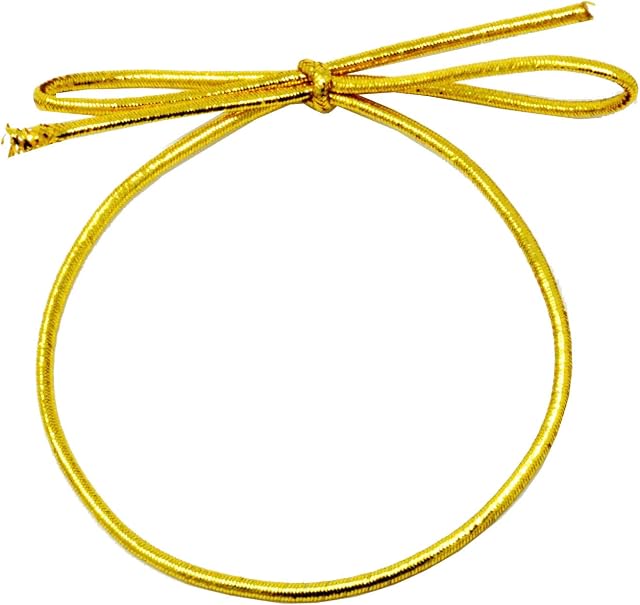 Mandala Crafts 6 Inches Gold Stretch Loops with Pre-Tied Bows from Elastic Ribbon - Metallic String Elastic Bows for GIF Boxes Tags Gift Wrapping Pack of 100