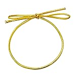 Mandala Crafts 3 Inches Pre-Tied Stretch Loops with Pre Tied Bows from Elastic Ribbon - 100 Metallic Gold Elastic Bows Boxes Bows Tags Gift Elastic Wrapping Cord String