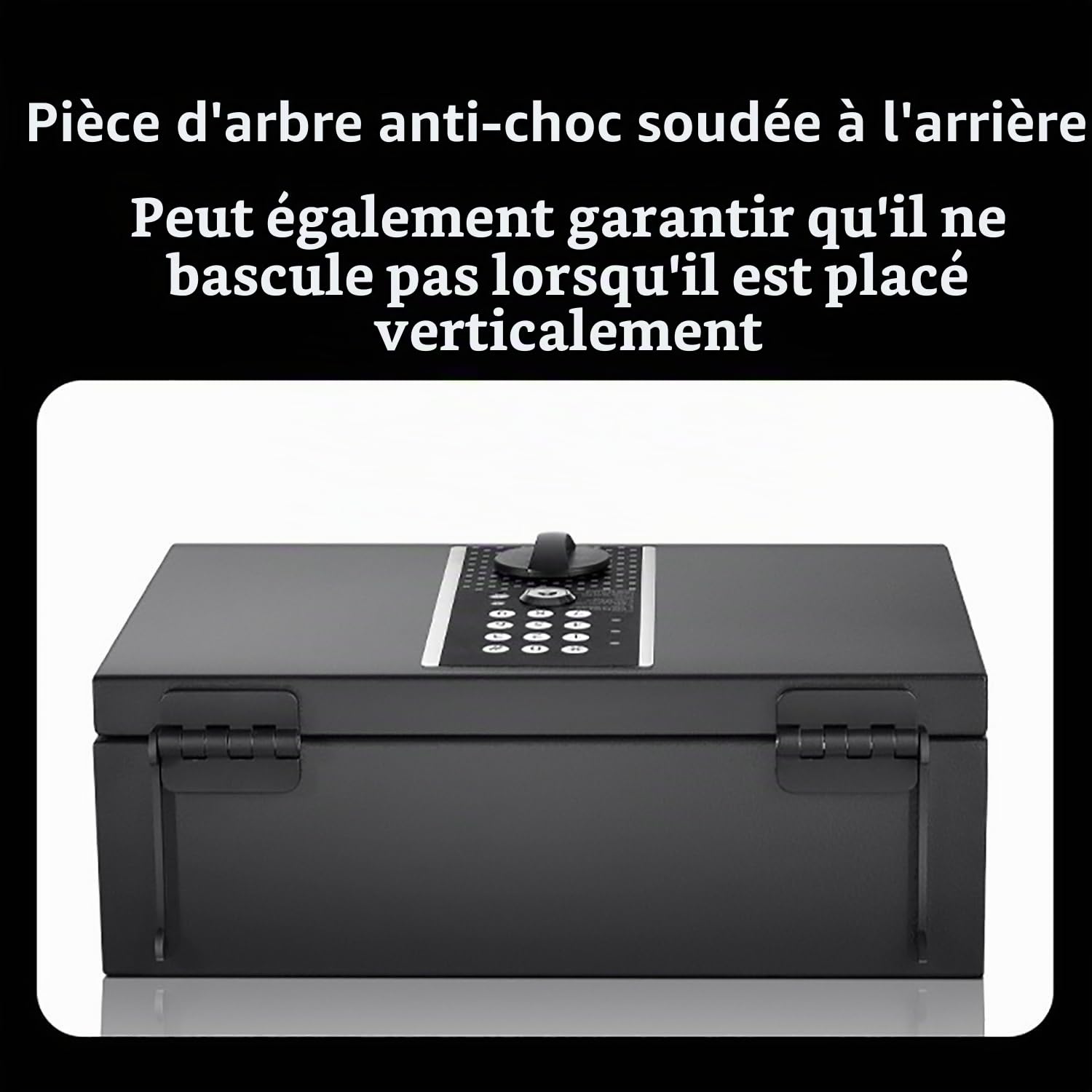 Boîte à Documents Portable Ignifuge avec Code Numérique et Clé, Petit Coffre Fort, avec Poignée, Résistant au Feu, Étanche pour Argent, Médicaments, Documents A4, Bureau et Extérieu
