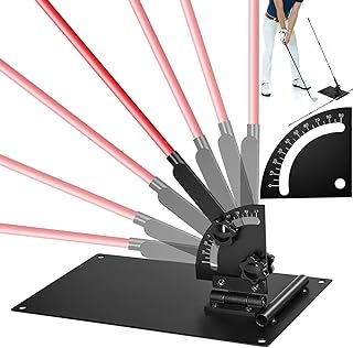 Pro Golf Alignment Sticks Holder – Adjustable Swing Plane Trainer with Weighted Base | Angle Plate Golf Training Aid for Swing Path, Putting & Aiming (Precise Scale Adjustment) (with Scale)