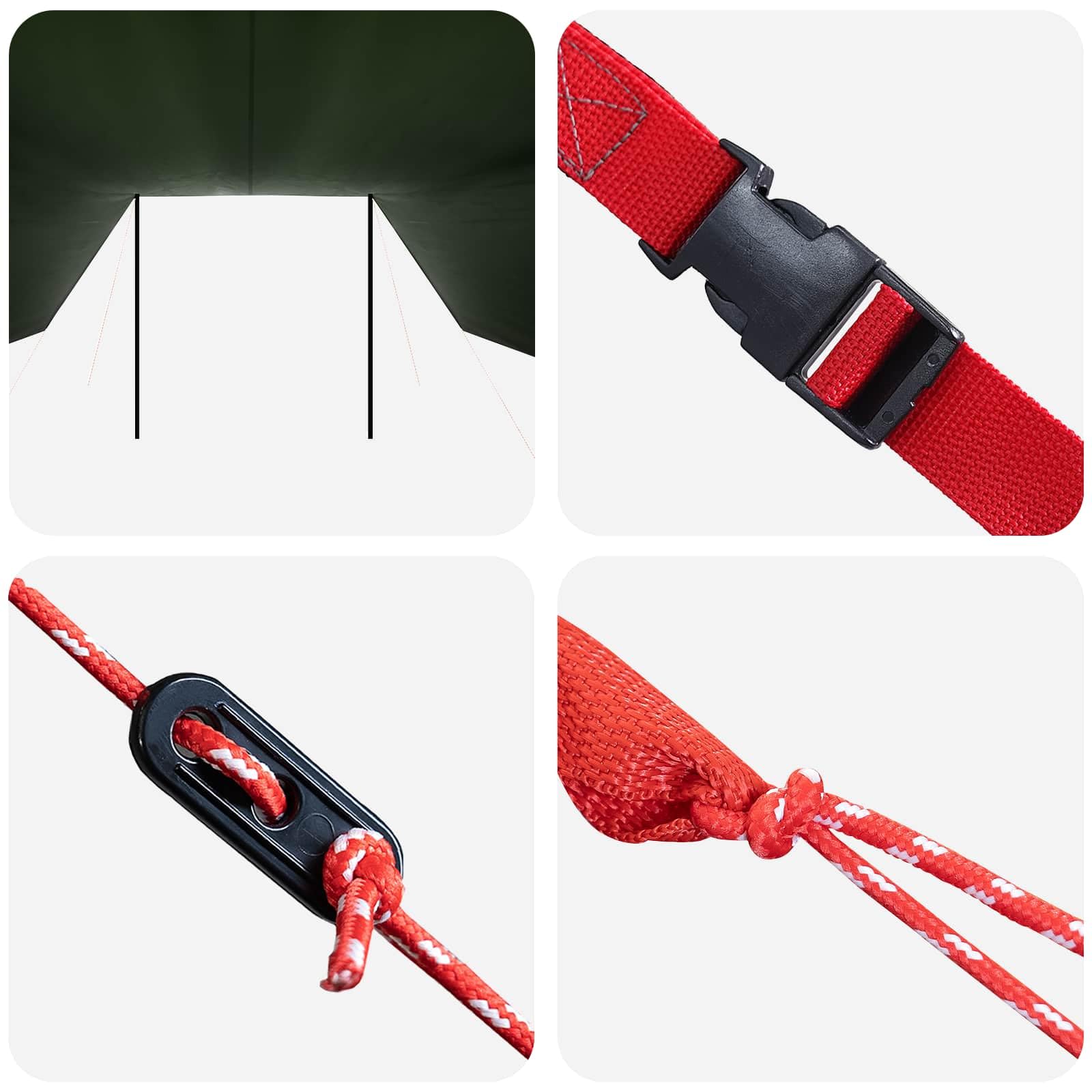 Markiza dachowa do pojazdu armii zieleń 518 x 580 x 215 cm | Poliester stal wodoodporna, 8 strun, 8 śledzi, torba transportowa, kemping na świeżym powietrzu