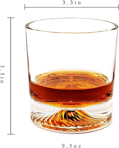 Miniatura 4 de Old Fashioned - Juego de 4 vasos de whisky clásicos de 9.5 onzas, vasos de cóctel bourbon, adecuados para whisky escocés, cristalería duradera sin