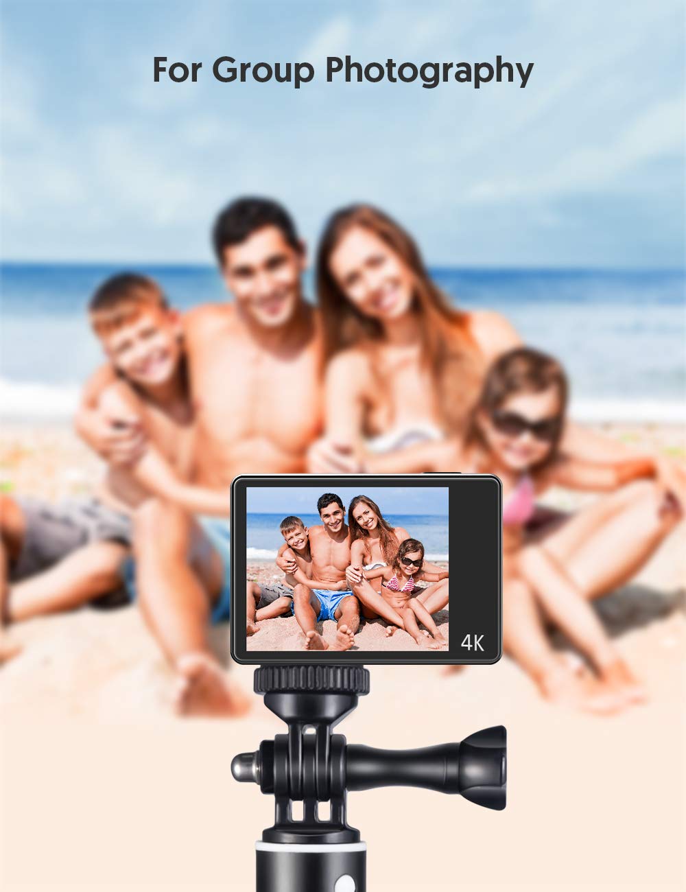 WOLFANG Perche à Selfie pour caméra d'action Compatible avec caméra d'action Gopro/DJI/Surfola/Apexcam
