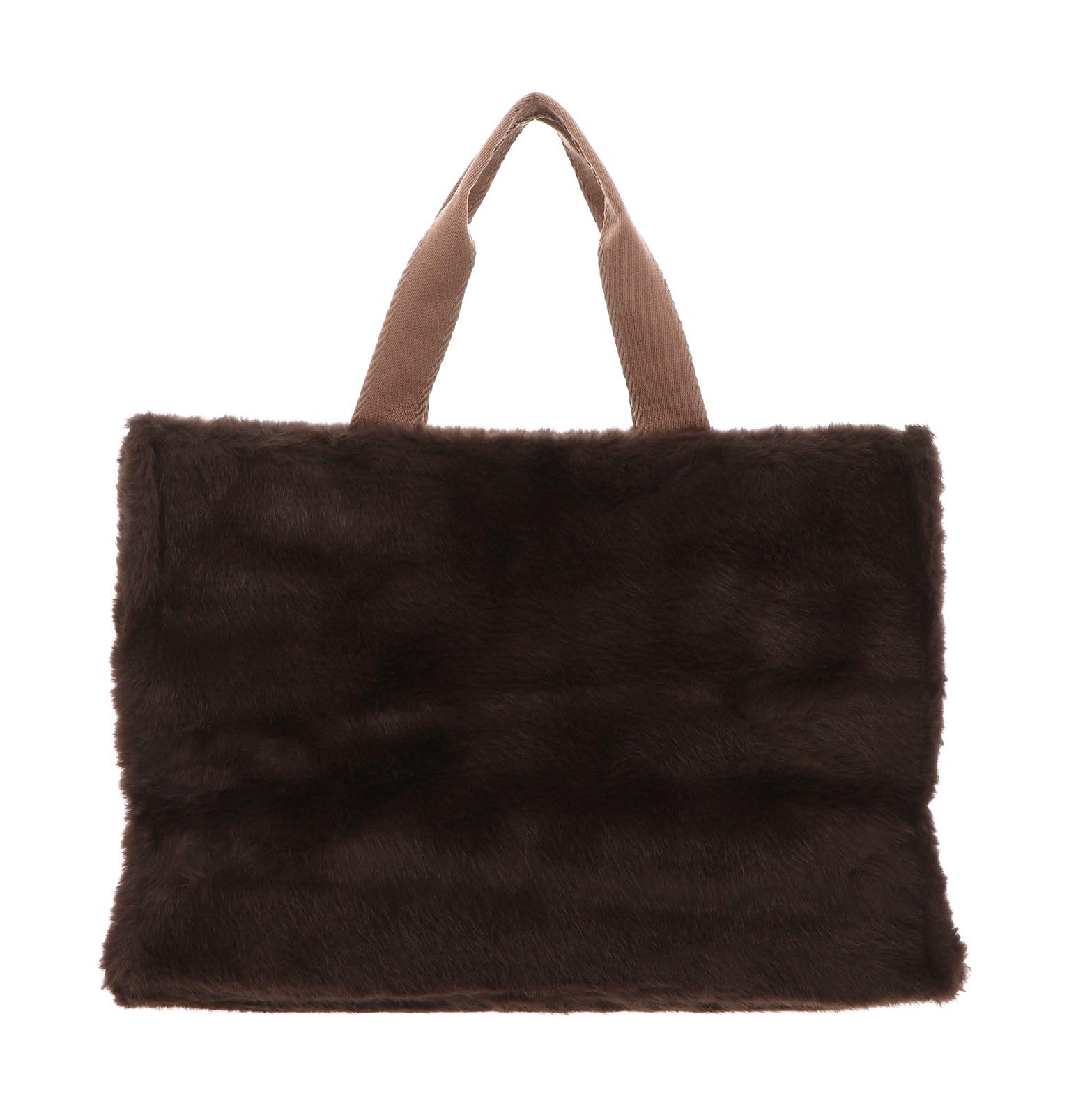 Liu Jo borsa shopper borsa a tracolla Fake Fur Tote Bag T. Moro marrone scuro