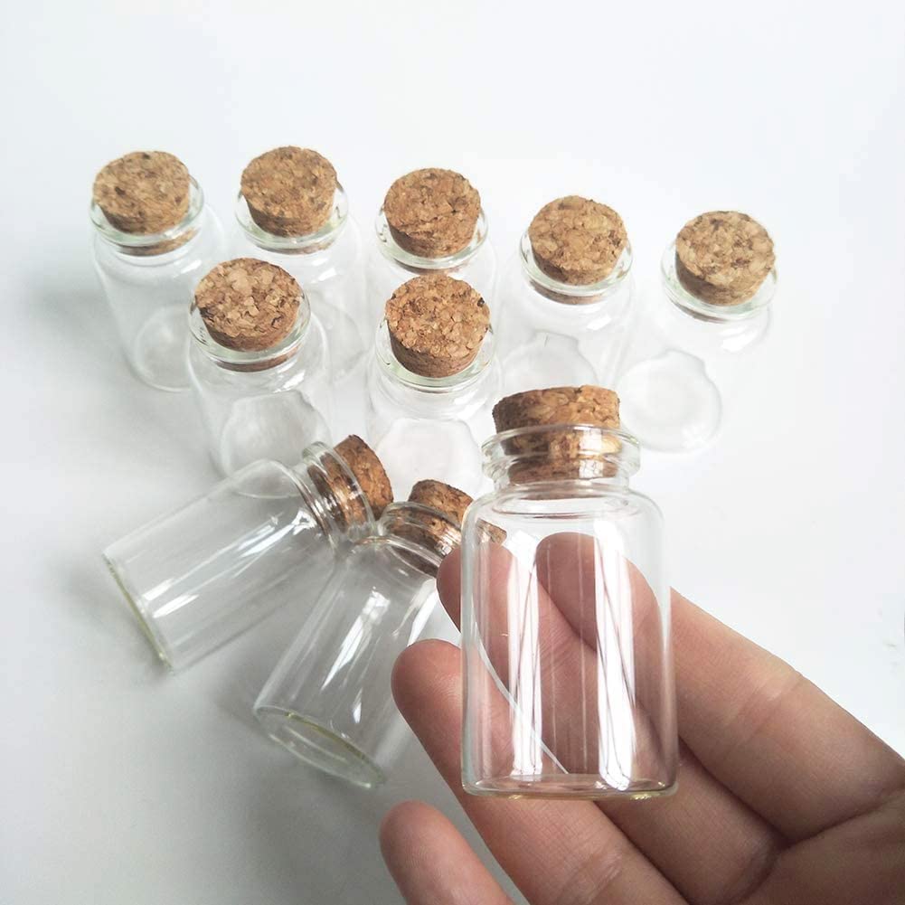 Luo House 10PCS 20ml Small Glass Bottles Vials Jars with Cork Stopper Bottle 20ml 30x50mm(1.18x1.96inch)