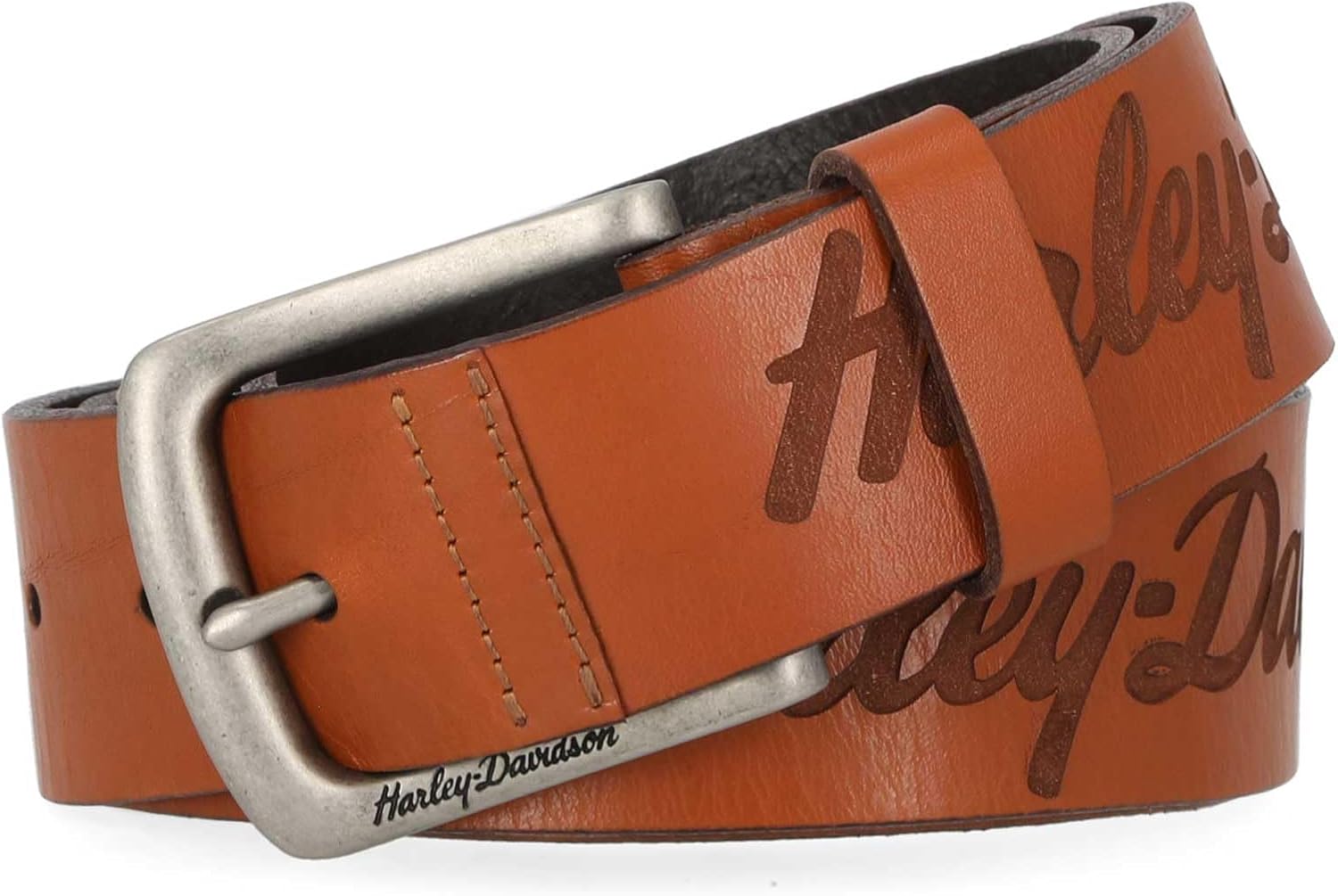 Harley-Davidson Women's Long Tail Laser Etch Genuine Leather Belt – Cashew