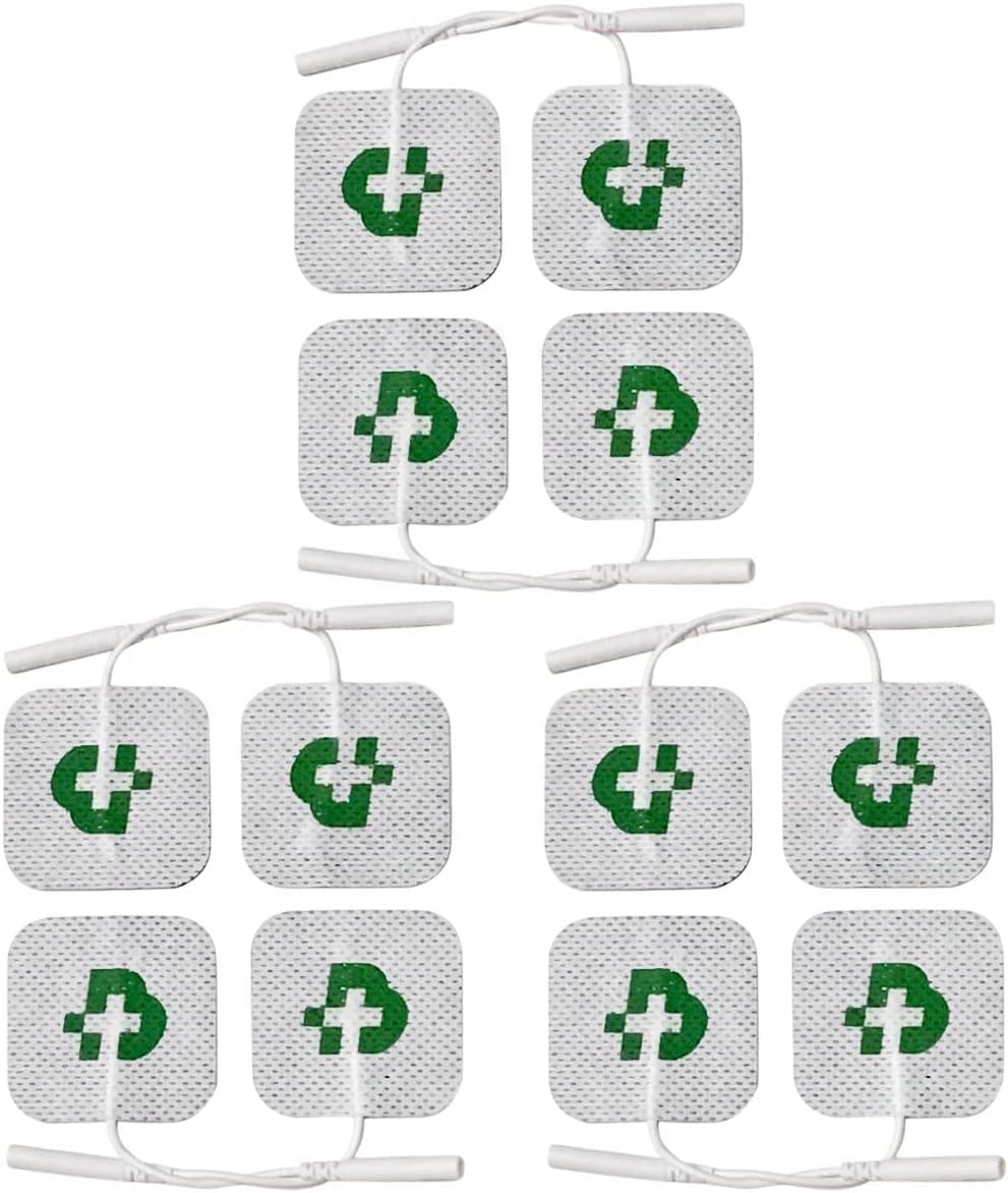 Universal Electrode Pads, Pack of 12, 50mm x 50mm, 2mm Connector | Washable and suitable for various brands of electrostimulators, no gel required.-image-2