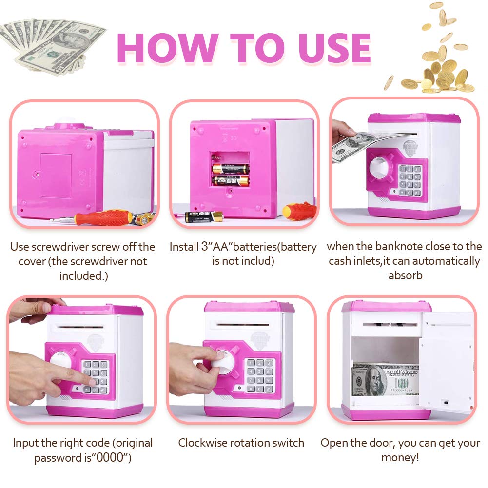 Tirelire Électronique Avec Mot De Passe, Mini Atm Bank Coffre Fort Secret, Tirelire Pour Enfants