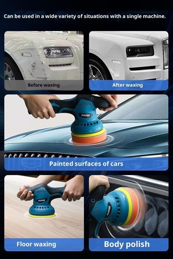 Image of STARQ Cordless Polisher Polishing Machine for Car , 12V Cordless, 8 Speed Setting, Variable Speed Control, 2800-5800 RPM, 3500mAh Rechargeable 2 Batteries, Car Polish Machine