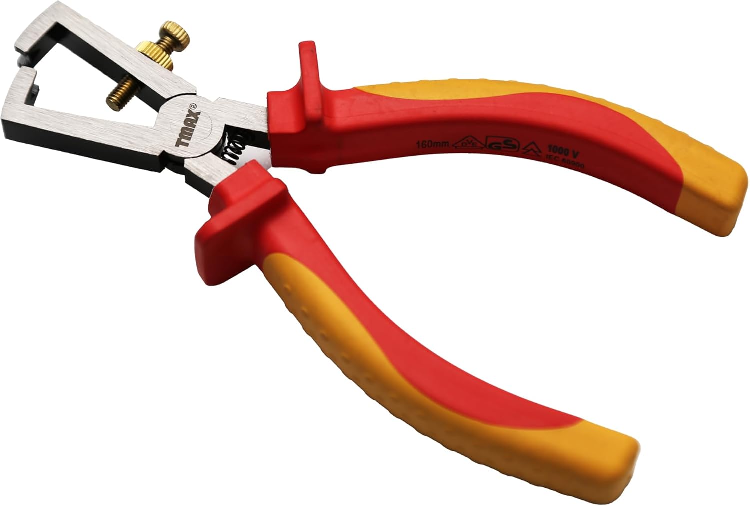 TMAX 6 Inch 1000V VDE Insulated Electrician Wire Stripping Pliers with Chrome Vanadium Steel Body and Dual Material Anti-Slip Handles
