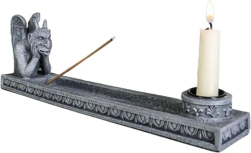 Ebros - Figura de gárgola gótica con alas, diseño de gárgola con detalles de nudos góticos como accesorio de fragancia para el hogar