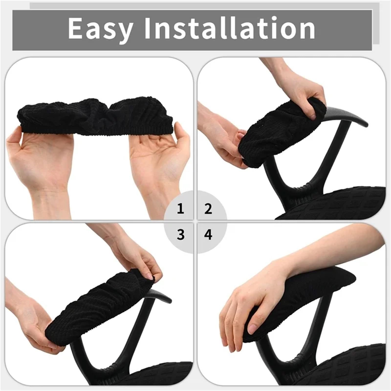 Fundas de Spandex para reposabrazos de Oficina, Fundas for Brazos de Silla Oficina Funda elástica Multicolor Lavable 4 Piezas(Color 1)
