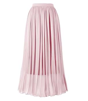 ヨガ・フィットネスその他 BALLESSIMO Chiffon skirt (pink beige sparkle pink) THHGPO Women's Metallic Shiny Maxi Skirts Lightweight Silky
