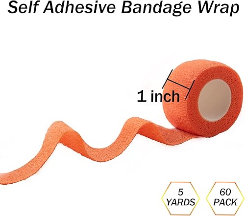 Miniatura 9 de BQTQ 60 rollos de vendaje autoadhesivo de 2 pulgadas, vendajes autoadhesivos para heridas, vendaje elástico para esguinces de hinchazón de muñeca y