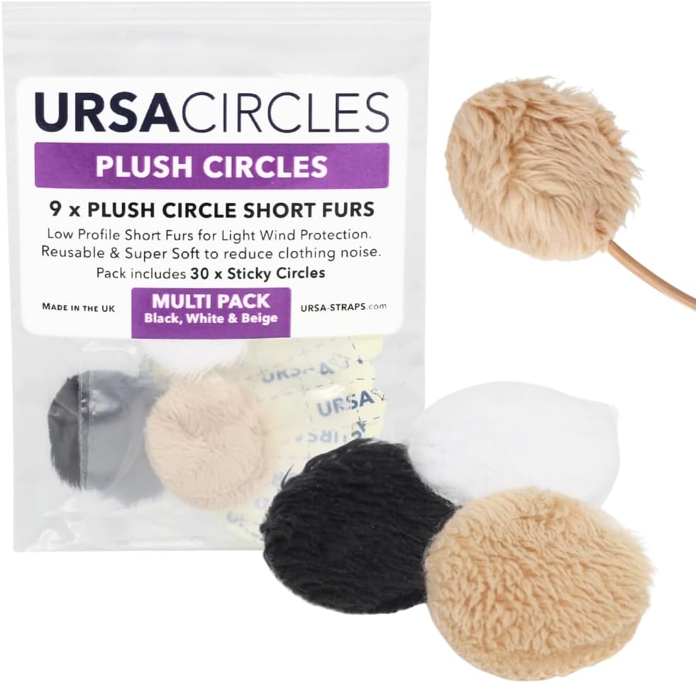 URSA Straps Plush Circles - 5mm length short fur LAV covers. Reusable & Super Soft. 25mm Diameter (9x, MultiPack)