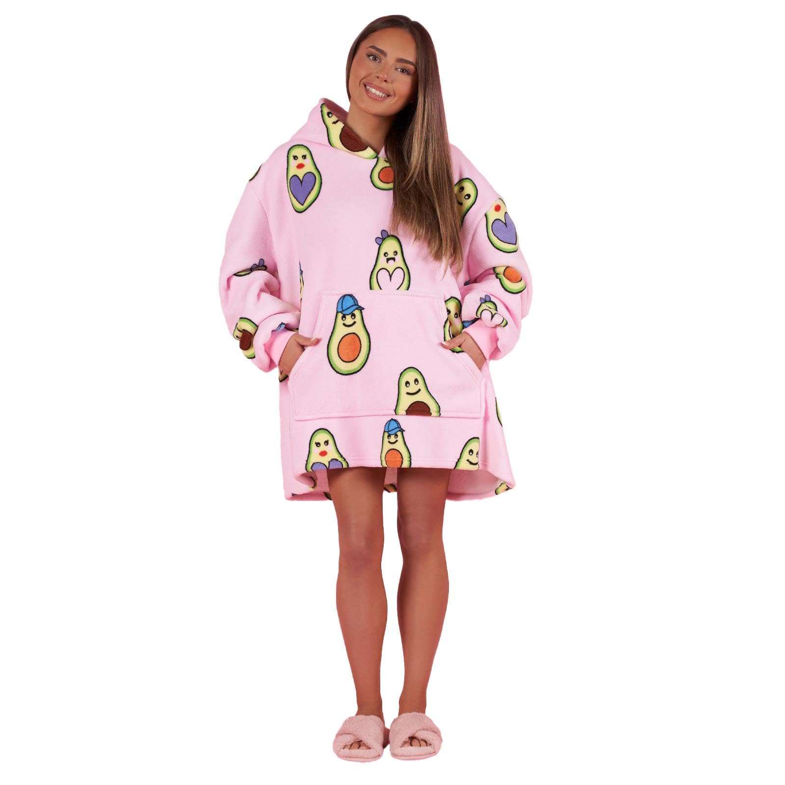 Ohs Avocado Hoodie Blanket Pink Petite Wearable Blanket Super Soft