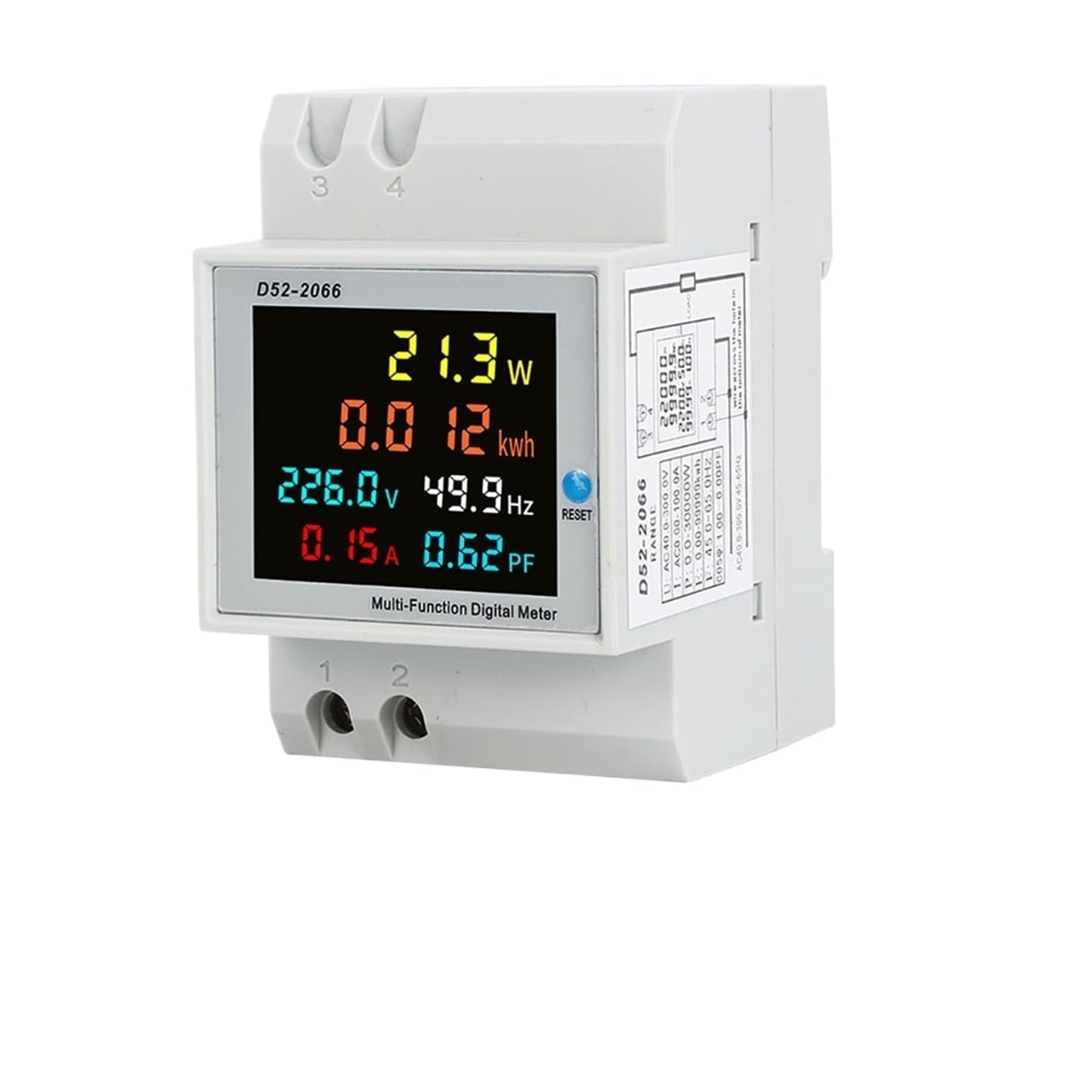 Compteur rail DIN AC 40V-300V 100A ampèremètre voltmètre multifonction