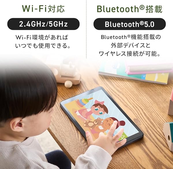 アイリスオーヤマ タブレット 8インチ Android 15 64GB 保護フィルム付き Type-C対応 CPU RK3562 メモリ 3GB+6GB 4000mAh イヤホンジャック Wi-Fiモデル LUCA ヘッドピンモデル TA08E1W63-V1H ブラック - 5