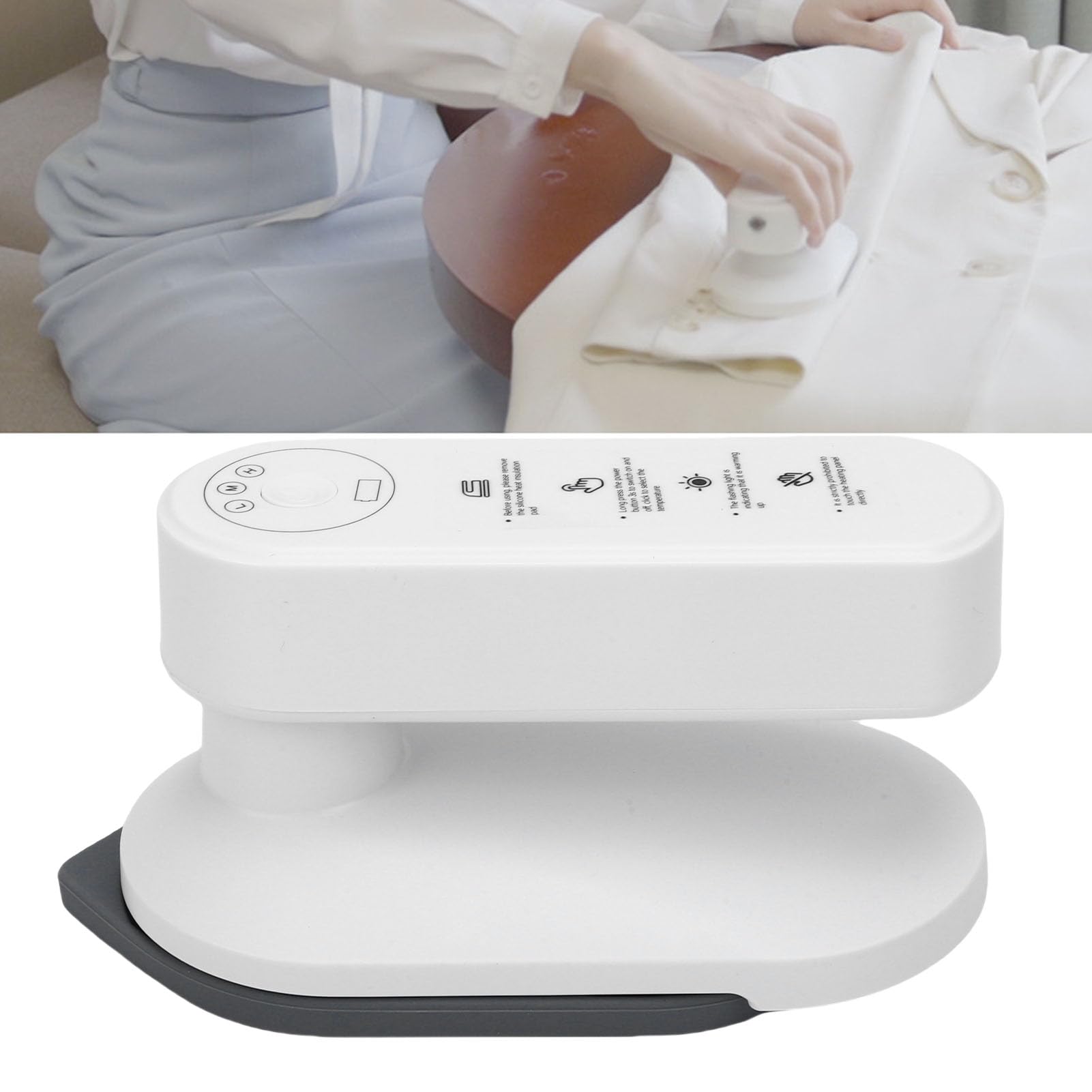 Generic Plancha de Mano Compacta, Máquina de Planchar en Seco y Húmedo de Calentamiento Rápido de 30 Segundos, Inalámbrica por USB para Caja de Almacenamiento de ABS para el Hogar