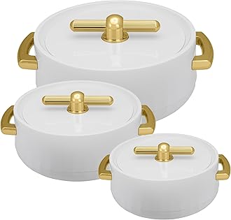 SELVEL Giving shape to life! Elegance Inner Steel Casserole Set of 3 (1700ml, 1200ml, 600ml) |BPA Free|Advanced P.U. Insulation|Keeps Food hot & Fresh for Long Hours.Chapati,Roti,Biryani and More