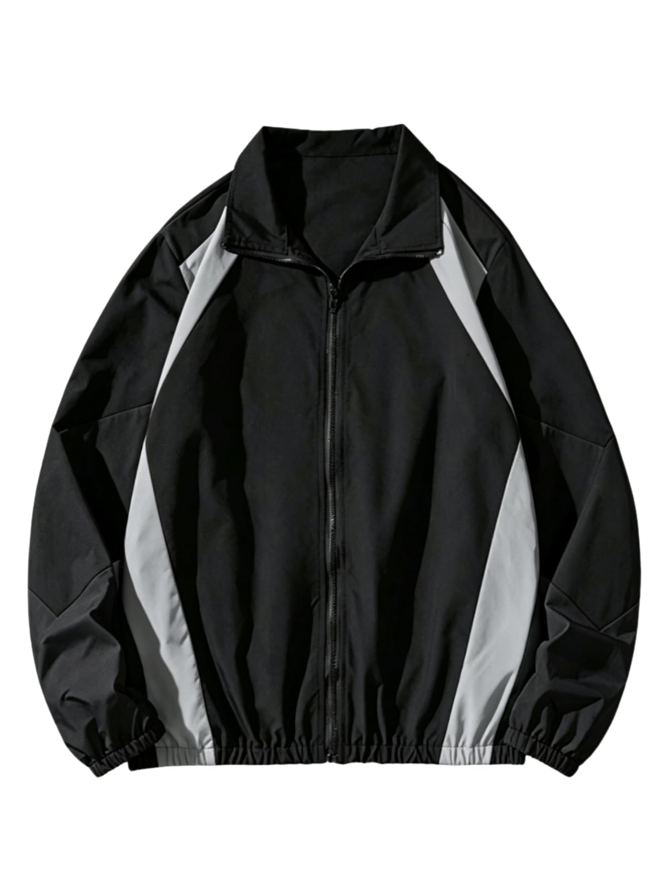 SOLY HUX Men's Varsity Jacket Zipper Color Block Windbreaker Jackets Coats