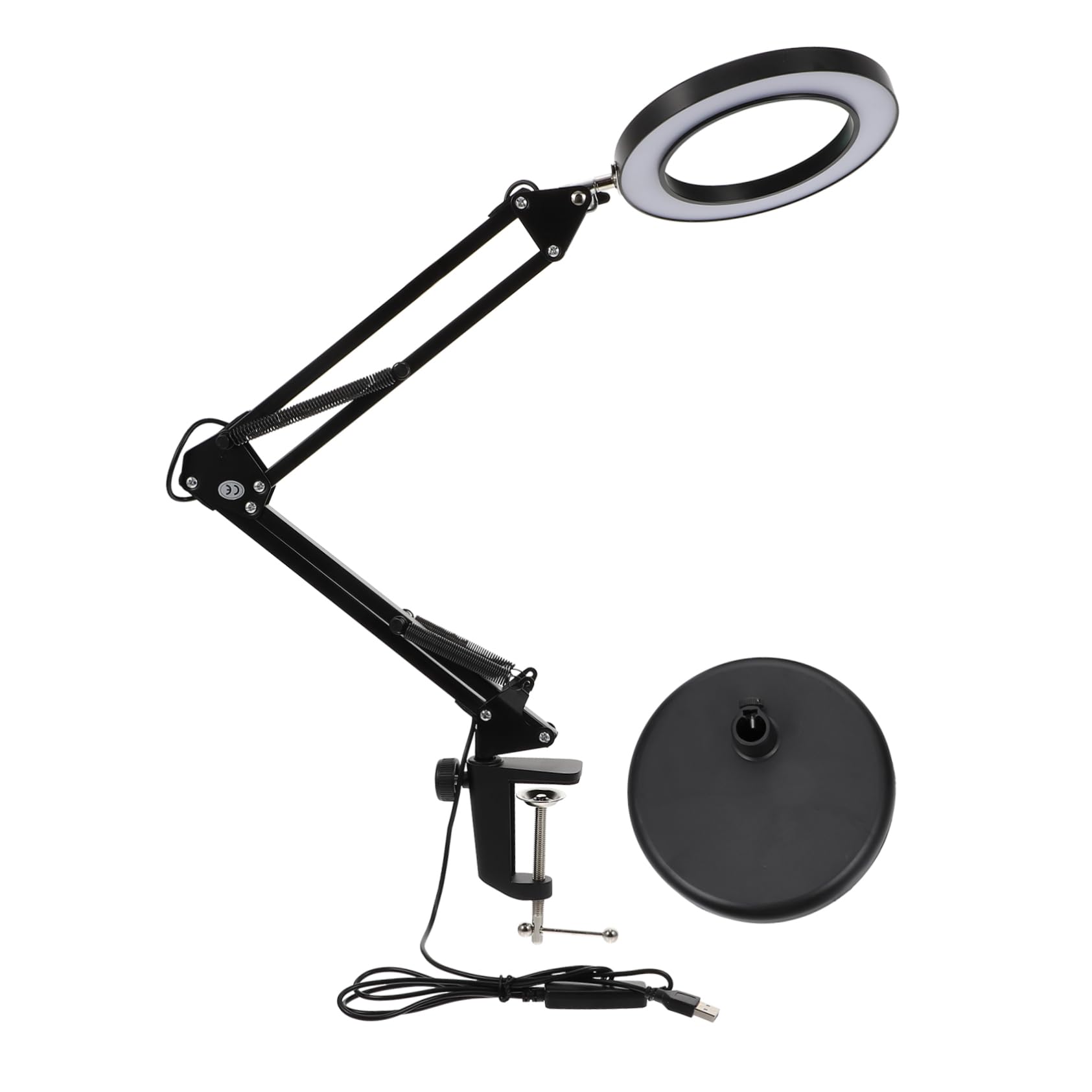 1 Lupa para pc protección de Ojos Tipo Clip Escritorio Maquillaje Lupa Mesa Femenina Mani LED Escritorio Plegable luz lámpara de Arte de uñas