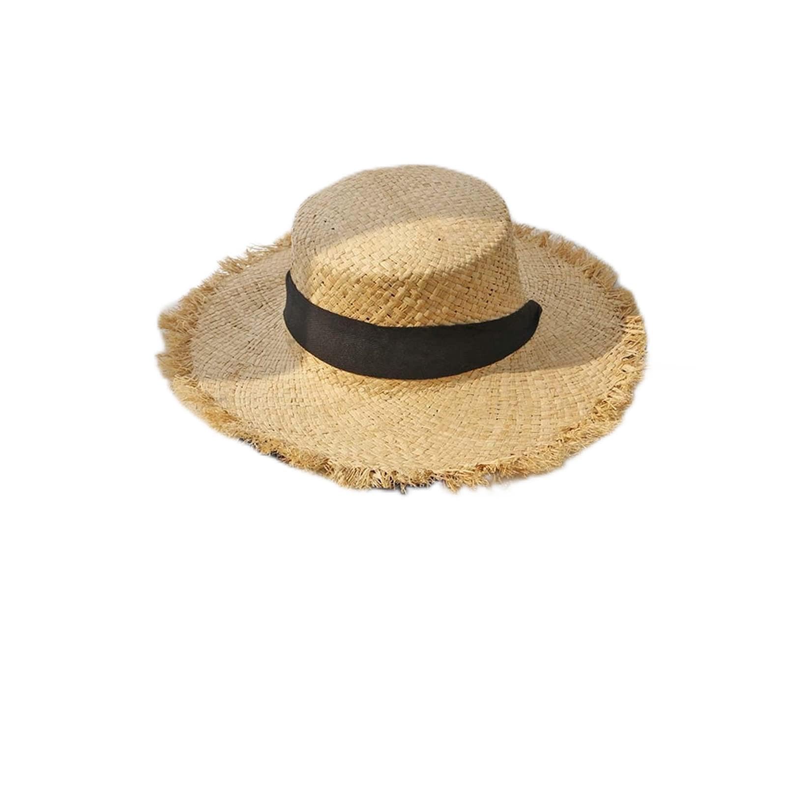 Niña Sombrero de Sol Sombrero de paja de correa de encaje de mujer con cinta de arco tapa de verano visera vacaciones al aire libre vacaciones plana top playa protección sol Verano Sombrero