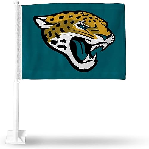 Vista 69 de Rico Industries NFL Double Sided Car Flag - 16" x 19" - Strong Pole That Hooks onto Car/Truck/Automobile