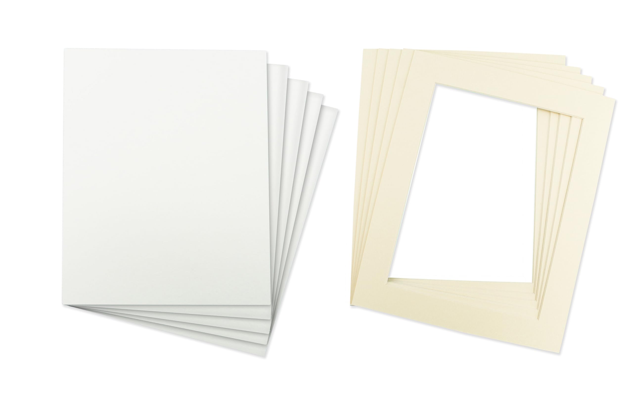 Pack of Five Picture/Photo Mounts with Backings - Various Sizes & Colours