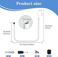 ZETIY 5 darabos napelemes medencetakaró tartó szett, U-alakú vascsatornák fehér színben - 5er-Pack, White 7