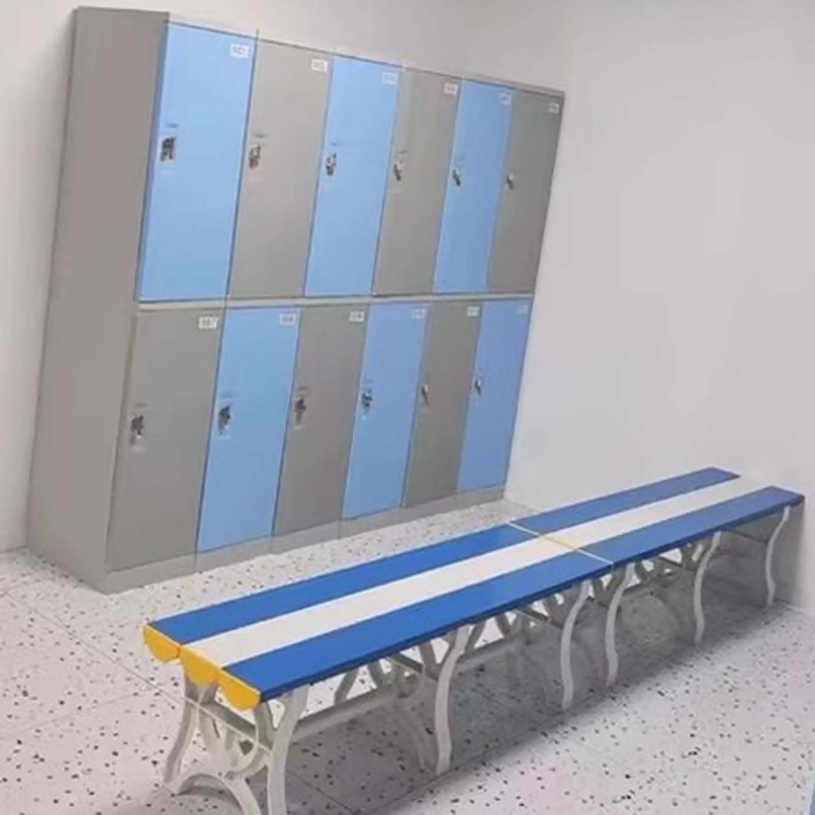 Ławka prysznicowa 150/180/200 cm – długa antypoślizgowa ławka do przewijania z listwami z tworzywa sztucznego ABS, do odzieży i siedzenia, idealna do łazienki i użytku na zewnątrz
