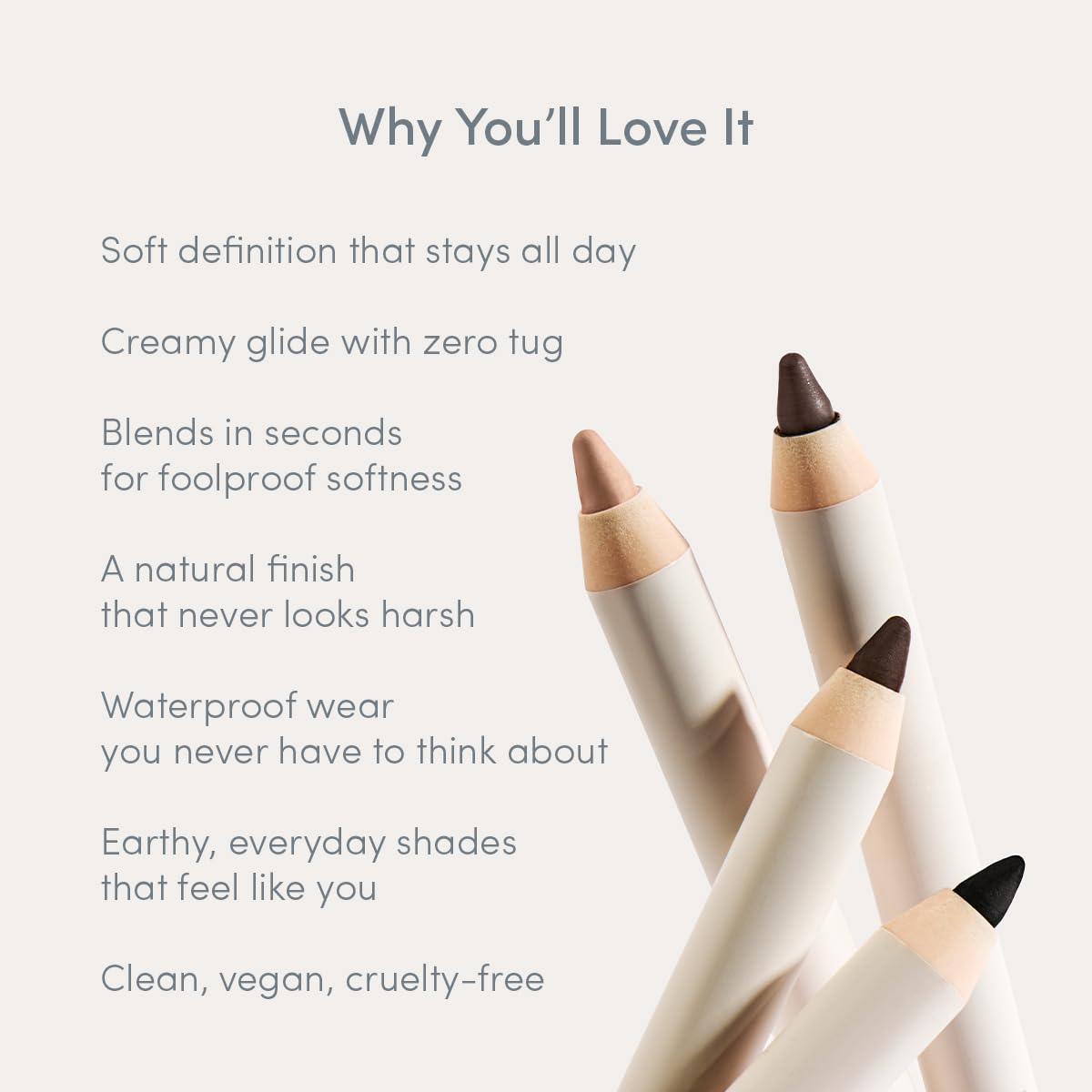 Ravie Beauty Soft Definition Longwear Eyeliner Pencil UMBER Soft Blendable Waterproof Smudge Resistant Natural Everyday Eye Liner Vegan Cruelty Free Clean Formula