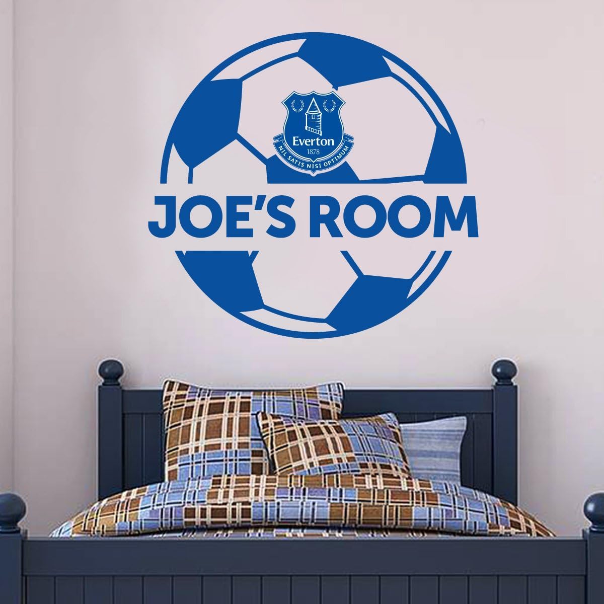 Beautiful Game Official Everton Football Club Ball Design & Personalised Name Wall Mural Sticker (60Cm)