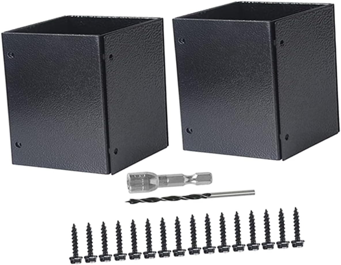 2sets Adjustable Post Protector for Mailbox Stainless Steel Base Bracket for Decks Fences and Handrails Easy Installation and