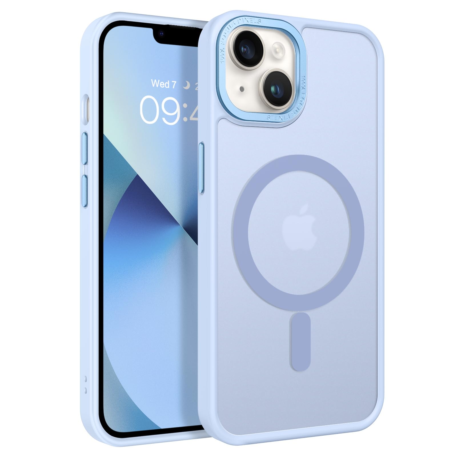 JETech Cover Magnetica per iPhone 14 6,1 Pollici Compatibile con MagSafe, Custodia Traslucida Opaca Posteriore Sottile Antiurto (Giallo