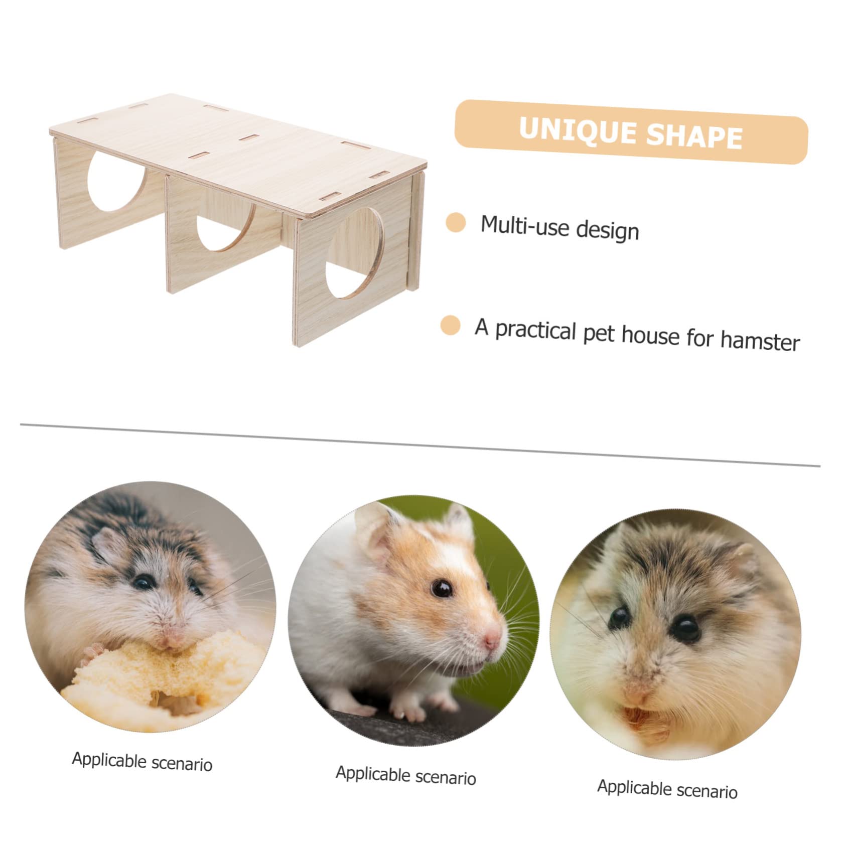 Mipcase Casa De Madera Maciza para Hámster Casas y Escondites De Chinchilla Piel De Conejo Casa De Madera para Animales Pequeños Laberinto De Hámster Casa De Abejas Guinea Deportes