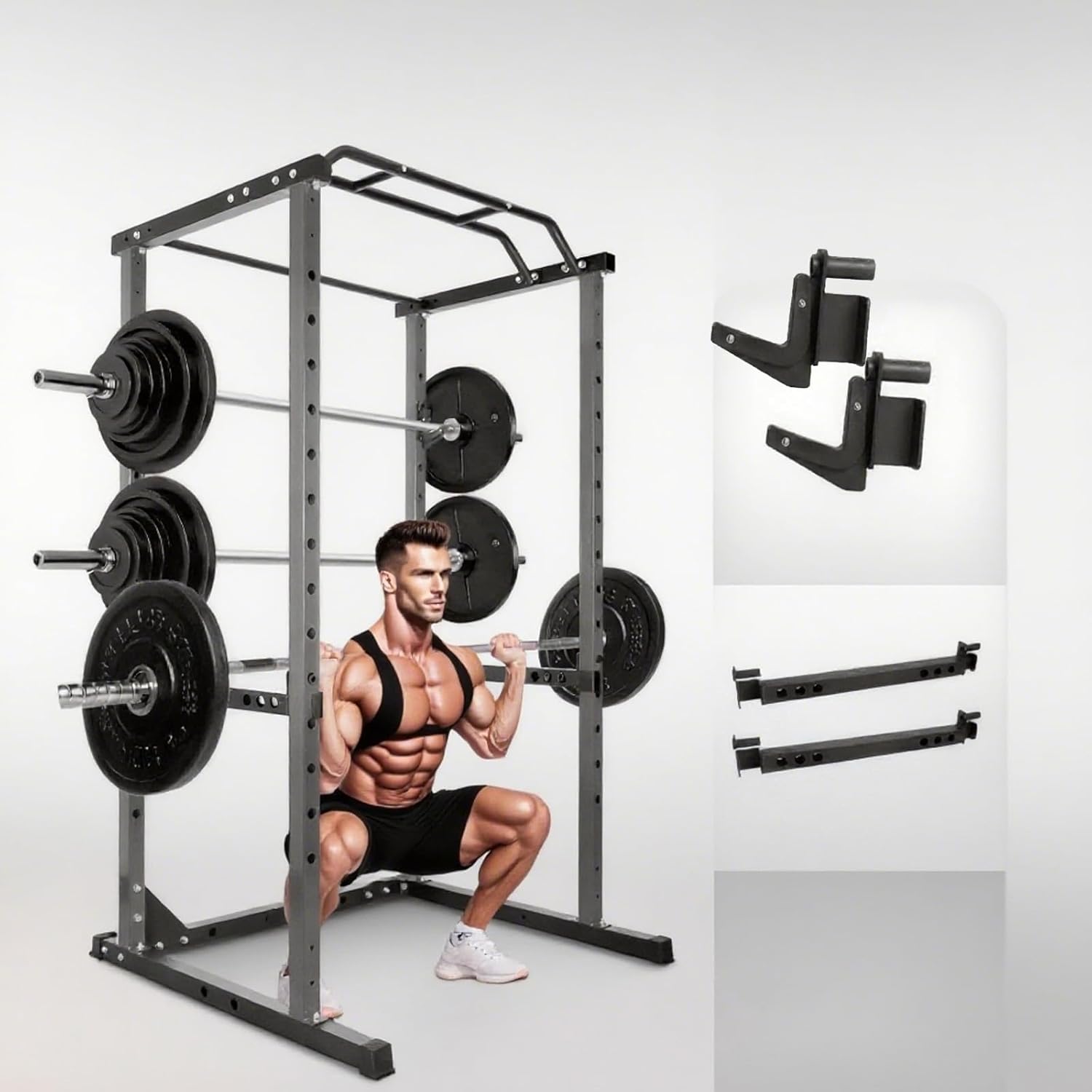 Generic Generic 2000 LBS Power Cage – Adjustable, Multifunctional for Home Gyms