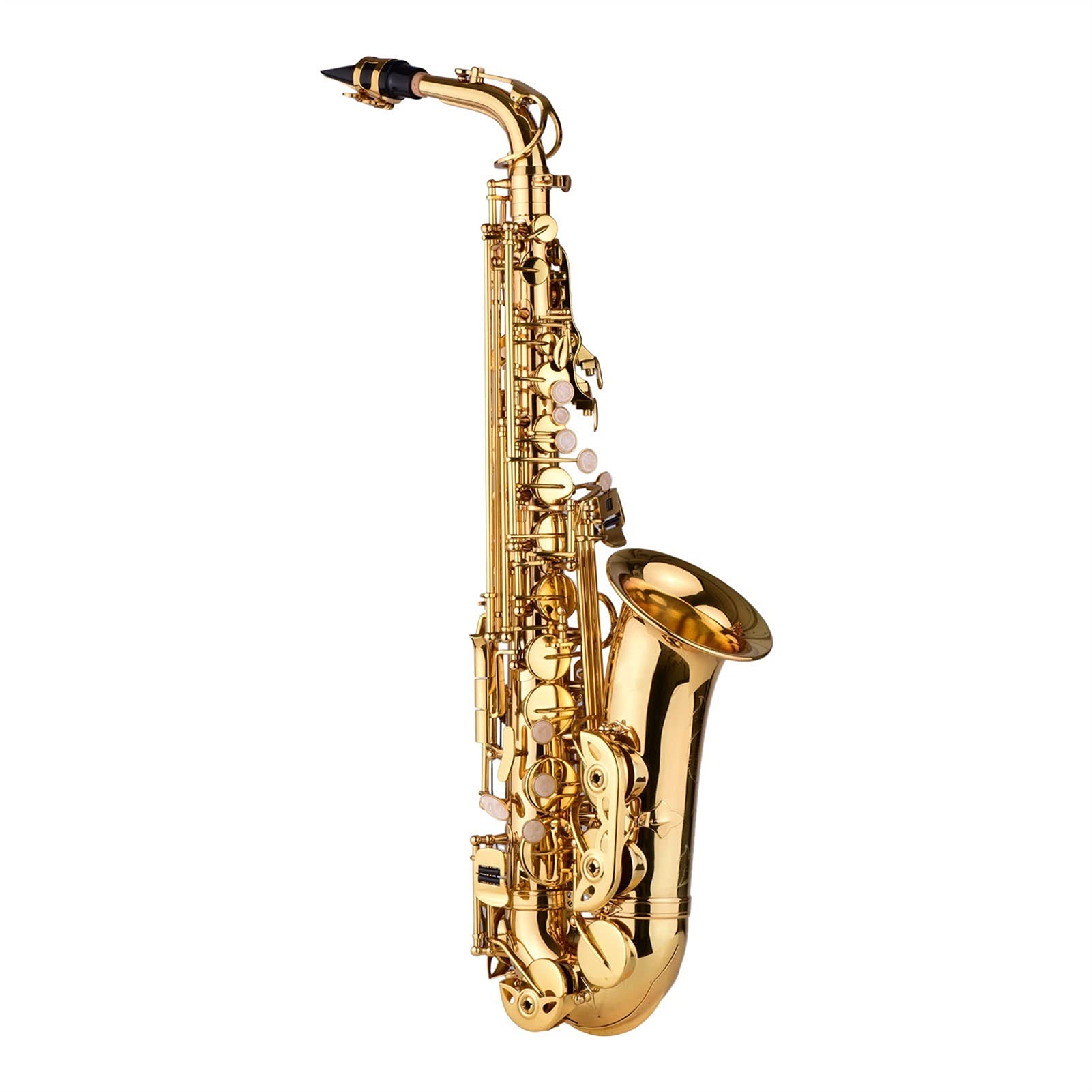 AS100 AS200 EB Sassofono Contralto Ottone Laccato Sax Contralto Strumento A Fiato con Custodia Guanti Cinghie Spazzola per Pulizia Set di Sassofono (Color : AS200)