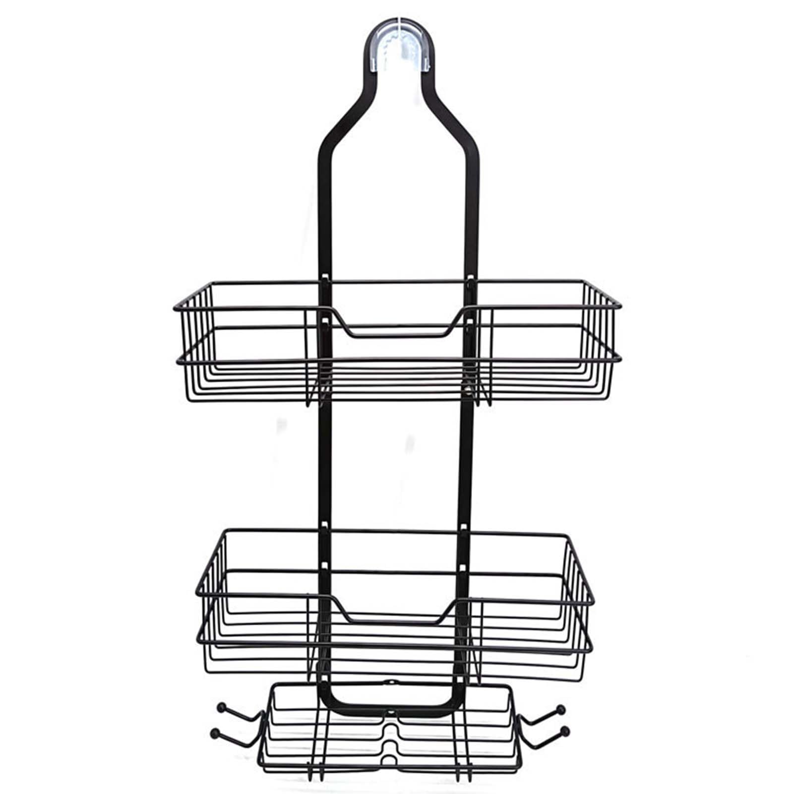 Zheararm Shower Caddy Over Shower Head Hanging Bathroom Caddy with Hooks Toothbrush Holder Anti-Swing Bathroom Accessories
