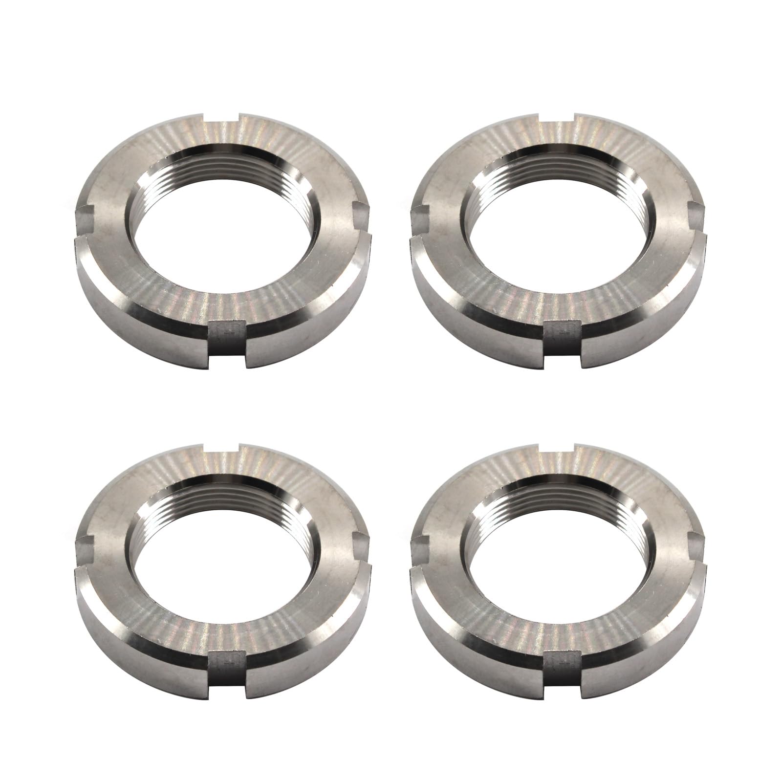 Photo 1 of (4 Pieces) M25x1.5mm Slotted Round Nuts 304 Stainless Steel Four Slot Nut Retaining Lock Nut