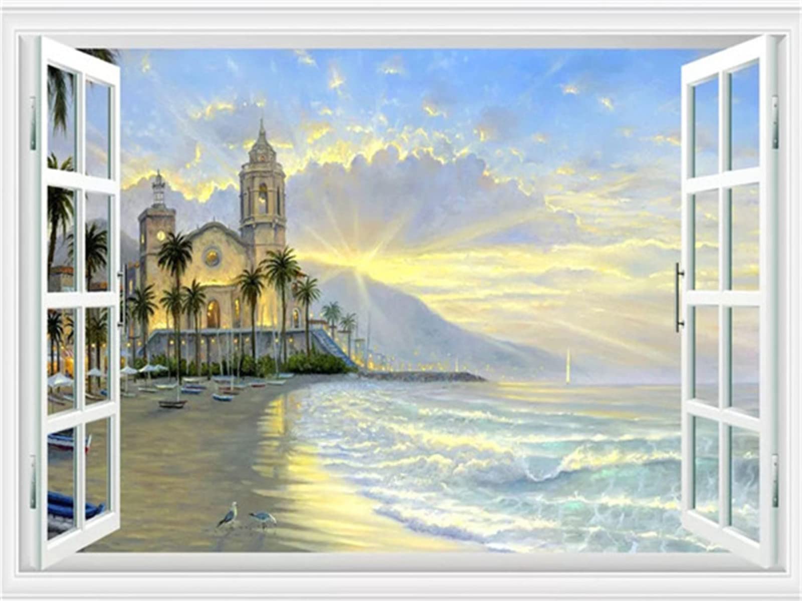 木製モザイクアート 女性と海の風景 木製モザイクアート 女性と海の風景 木製モザイクアート 女性と