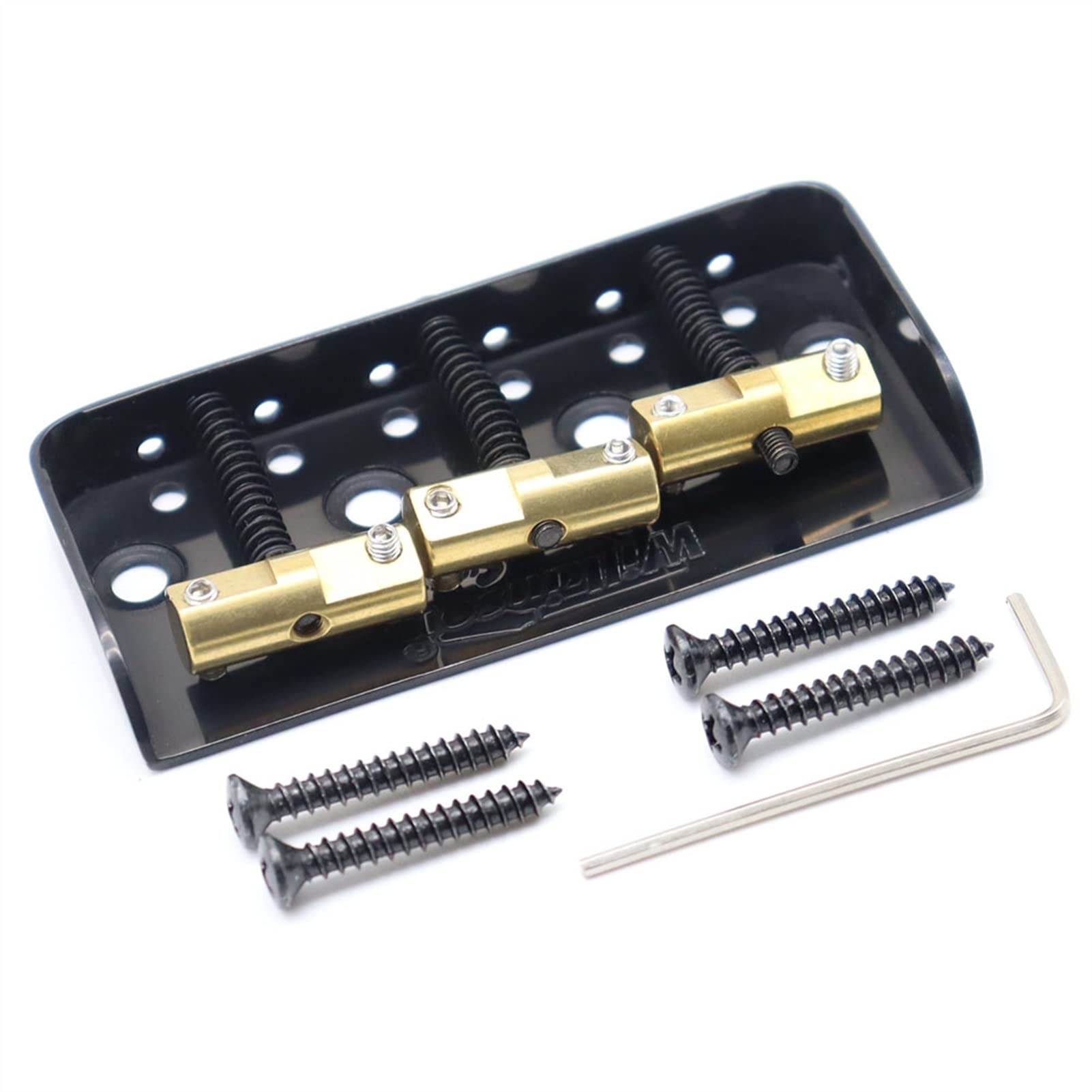 Parti di ricambio chitarra Ponte Di Chitarra Con Selle Ad Ottone Compensata Per Tl. Stile Chitarra Elettrica In Cromo, Nero O Oro (Color : Black)
