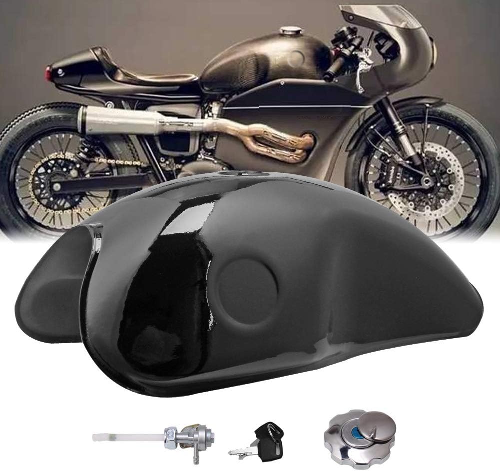 10L Gloss Black Cafe Racer Vintage Fuel Tank for Uganda Ubuy