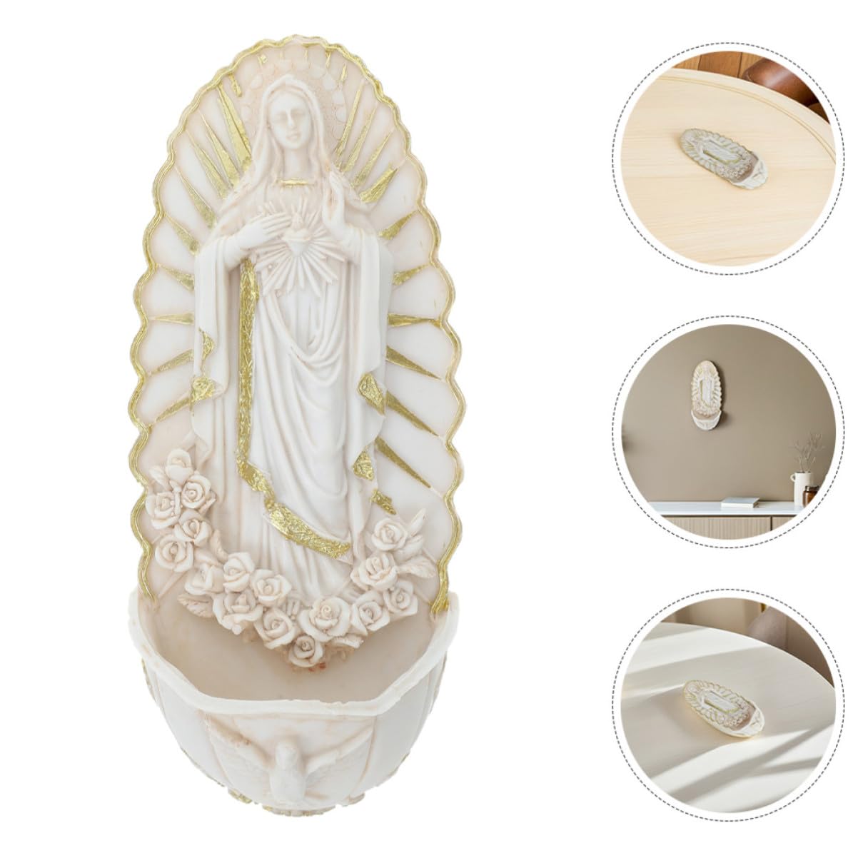 HANABASS Decorazione Murale Elegante e Facile da Pulire in Ceramica Beige 2 Pezzi per Prima Comunione per Pareti di Chiese e Casa