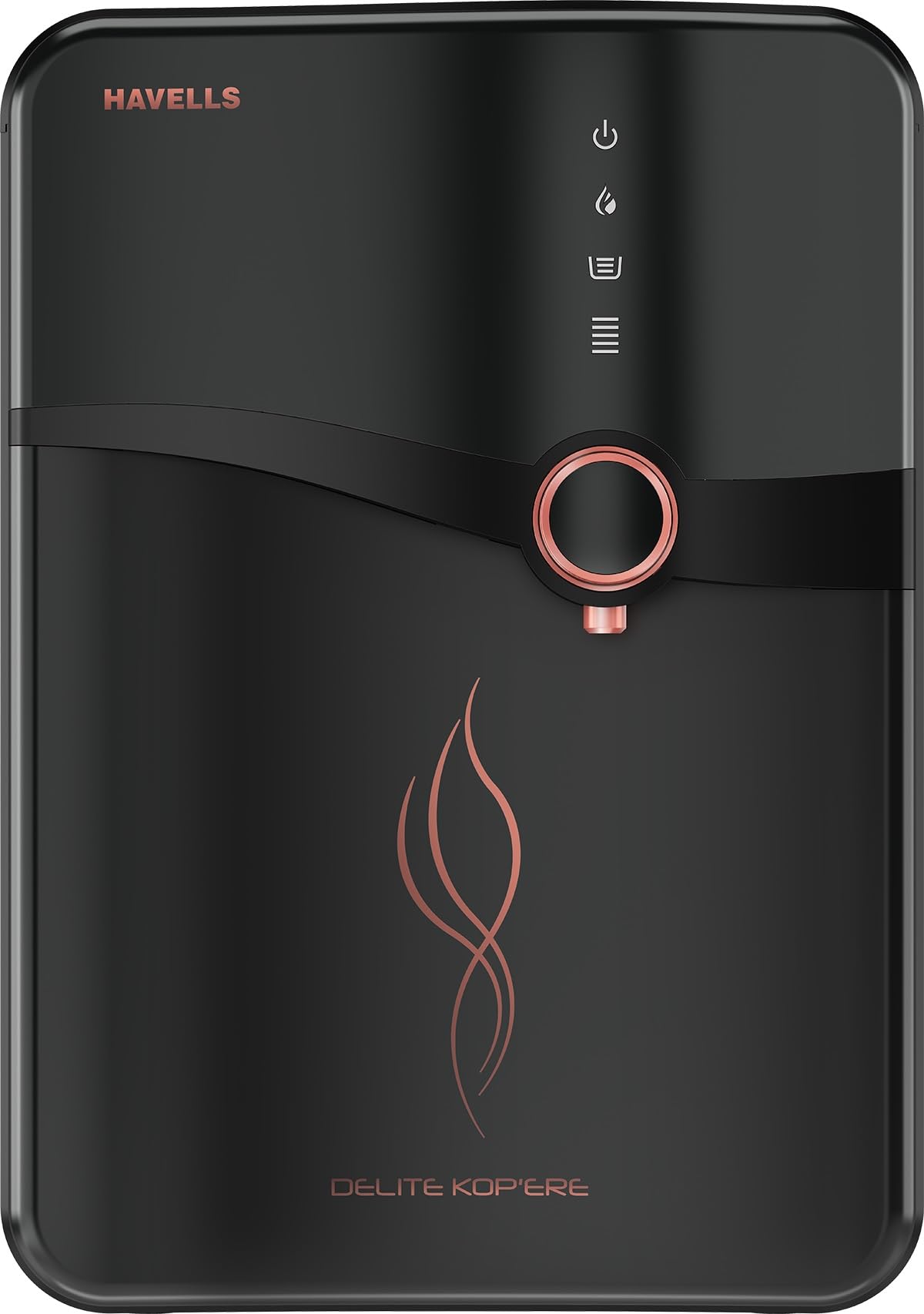 Havells Delite Kop'ere Water Purifier (Black), RO+UV+pH Balance, 7 Stages, 6.5L Stainless Steel Tank,Copper+Zinc+Minerals, Suitable for Borewell, Tanker & Municipal Water