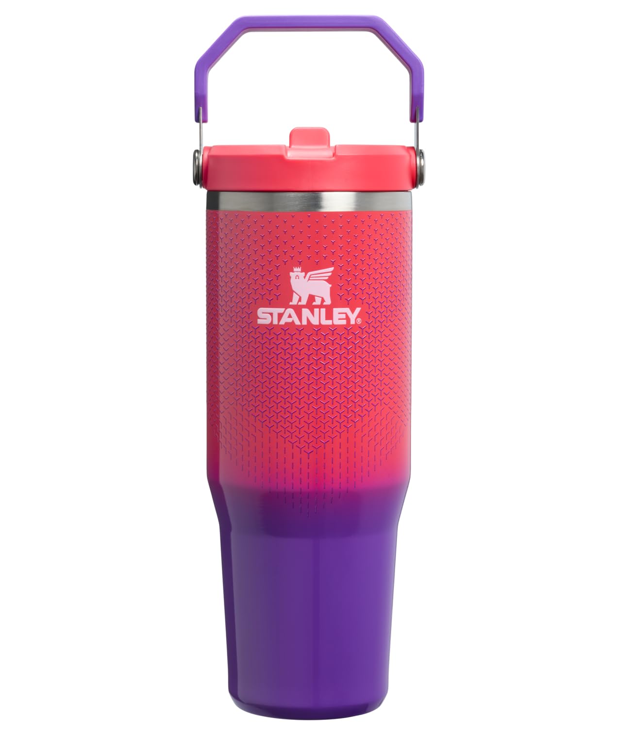 STANLEY IceFlow 2.0 Flip Straw Tumbler, 30 oz, Vermilion Hypergrip | Easy Carry Handle | Twist On Lid and Flip Up Straw | Leak Resistant Water Bottle | Insulated Stainless Steel | BPA-Free