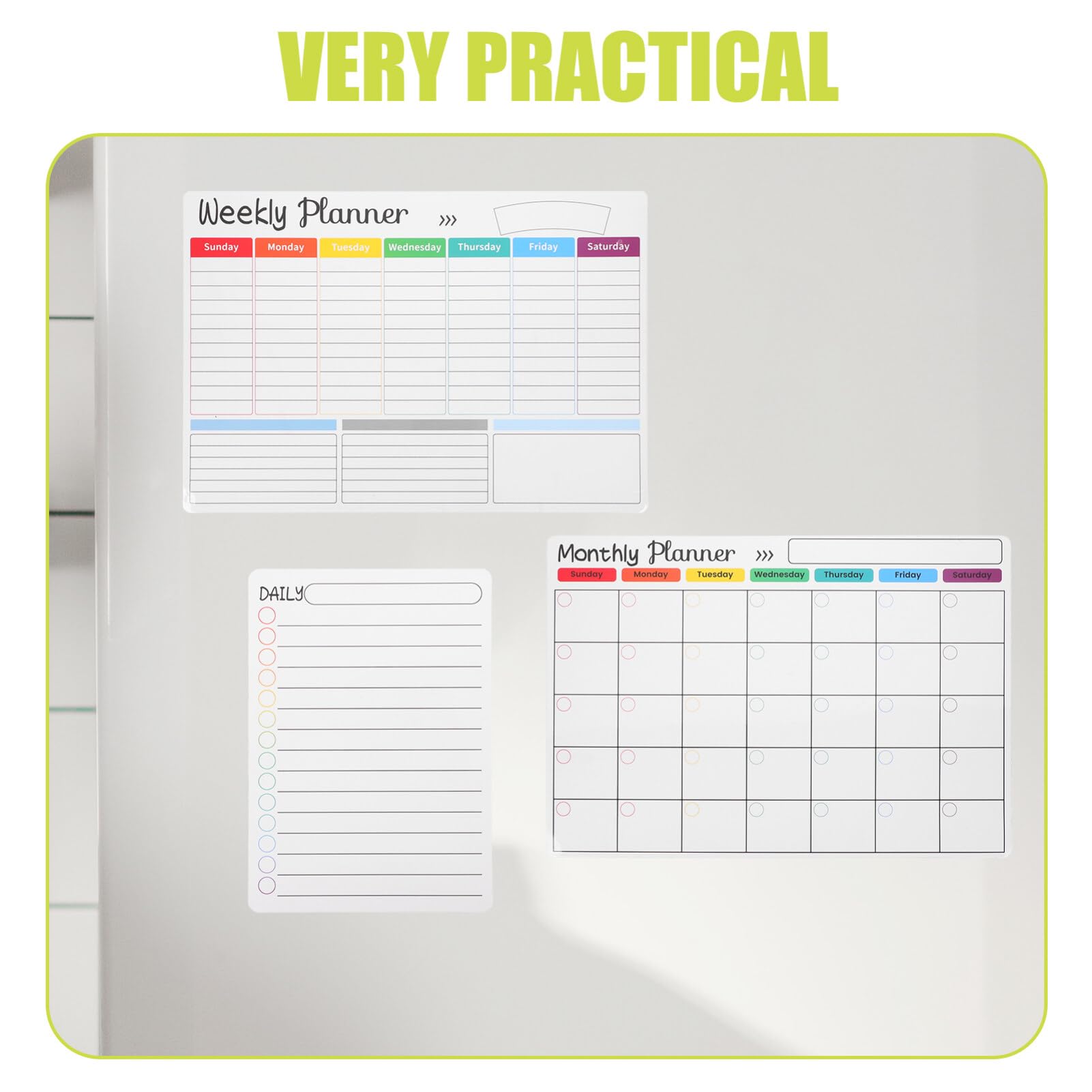 VILLCASE Wochenplaner mit Magnet für Kühlschrank Whiteboard-planer Magnetische Tagesplaner-tafel aus Robustem Kunststoffmaterial für Effiziente Terminkalender-organisation Abwischbare Notiz